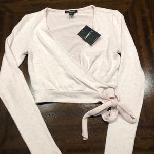 NWT Light Pink, Wrap Crop Top